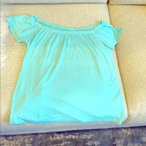 Hollister light blue off the shoulder shirt